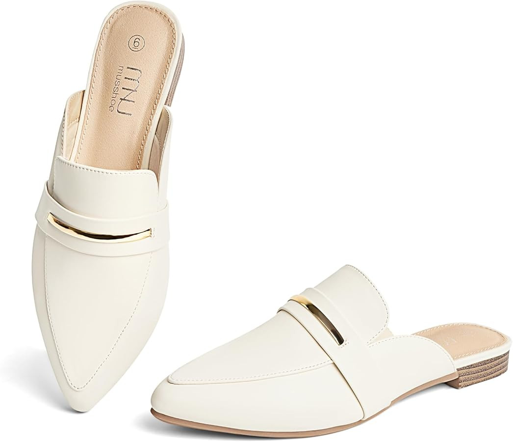 MUSSHOE Comfortable Work Women's Mules - Casual Slip on Black Suede Backless Loafers-Office Busin... | Amazon (US)