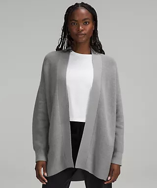 Merino Wool-Blend Ribbed Long Wrap Sweater | Women's Sweaters | lululemon | Lululemon (US)