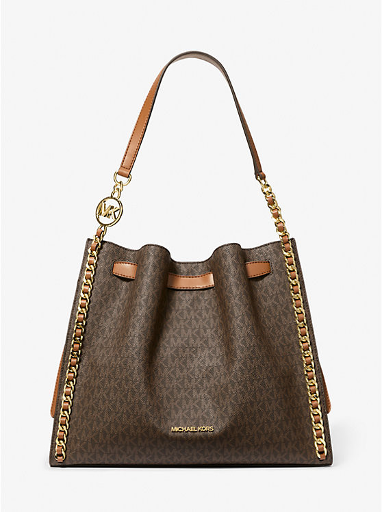 Mina Large Signature Logo Chain Shoulder Bag | Michael Kors US