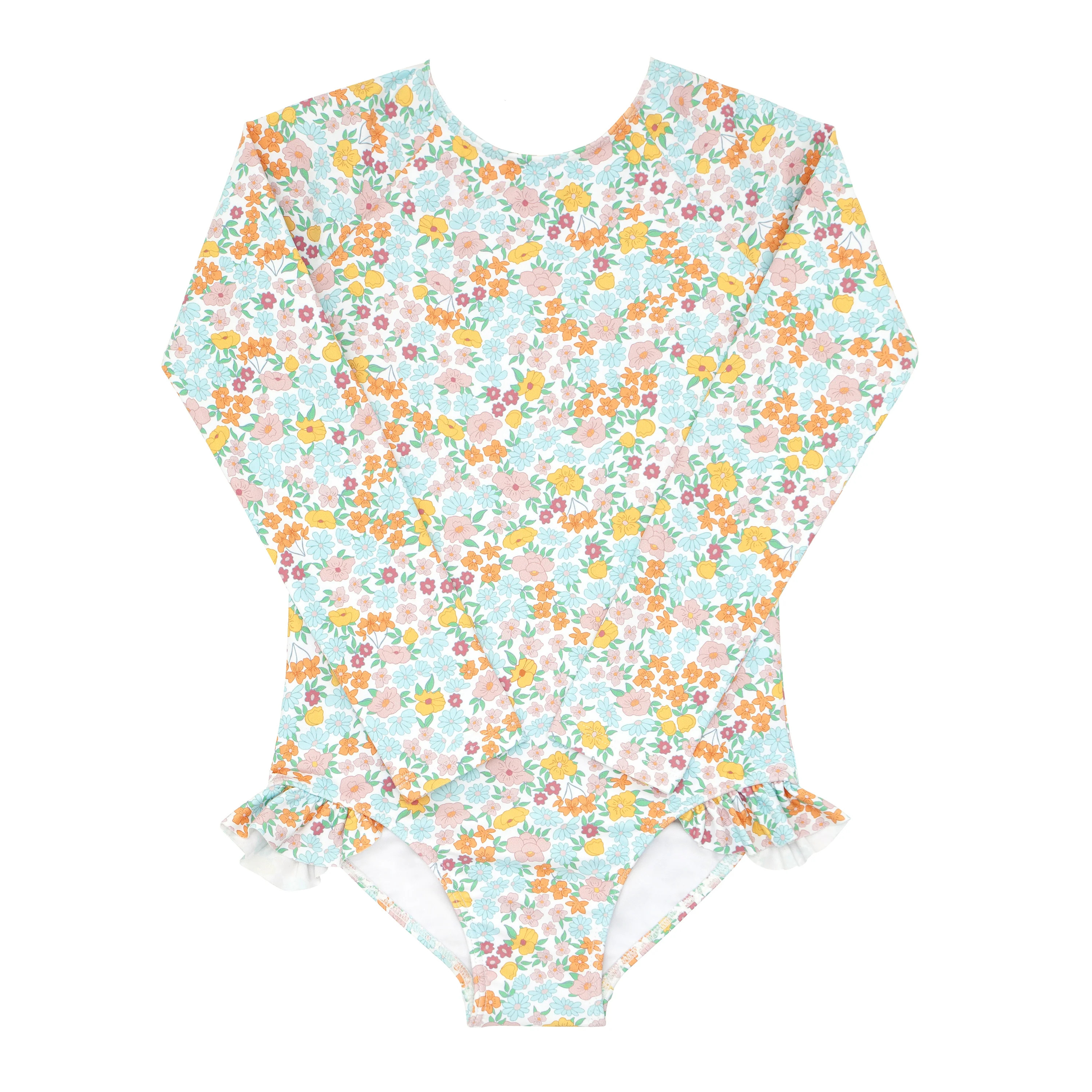 girls hawaiian floral rashguard one piece | minnow