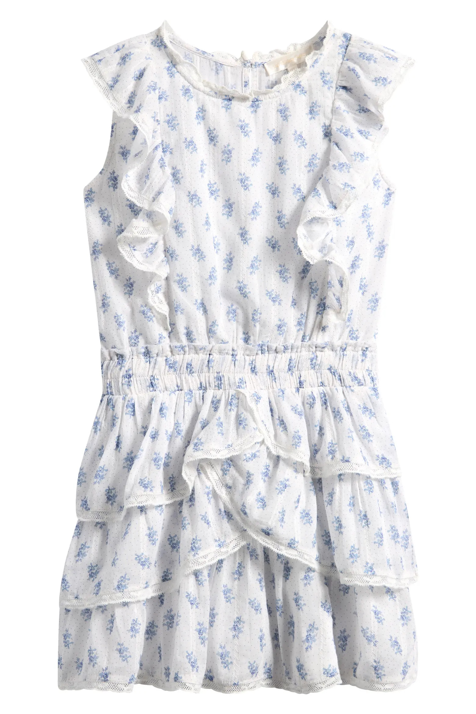 Kids' Decker Floral Ruffle Lace Trim Tiered Cotton Dress (Women) | Nordstrom | Nordstrom