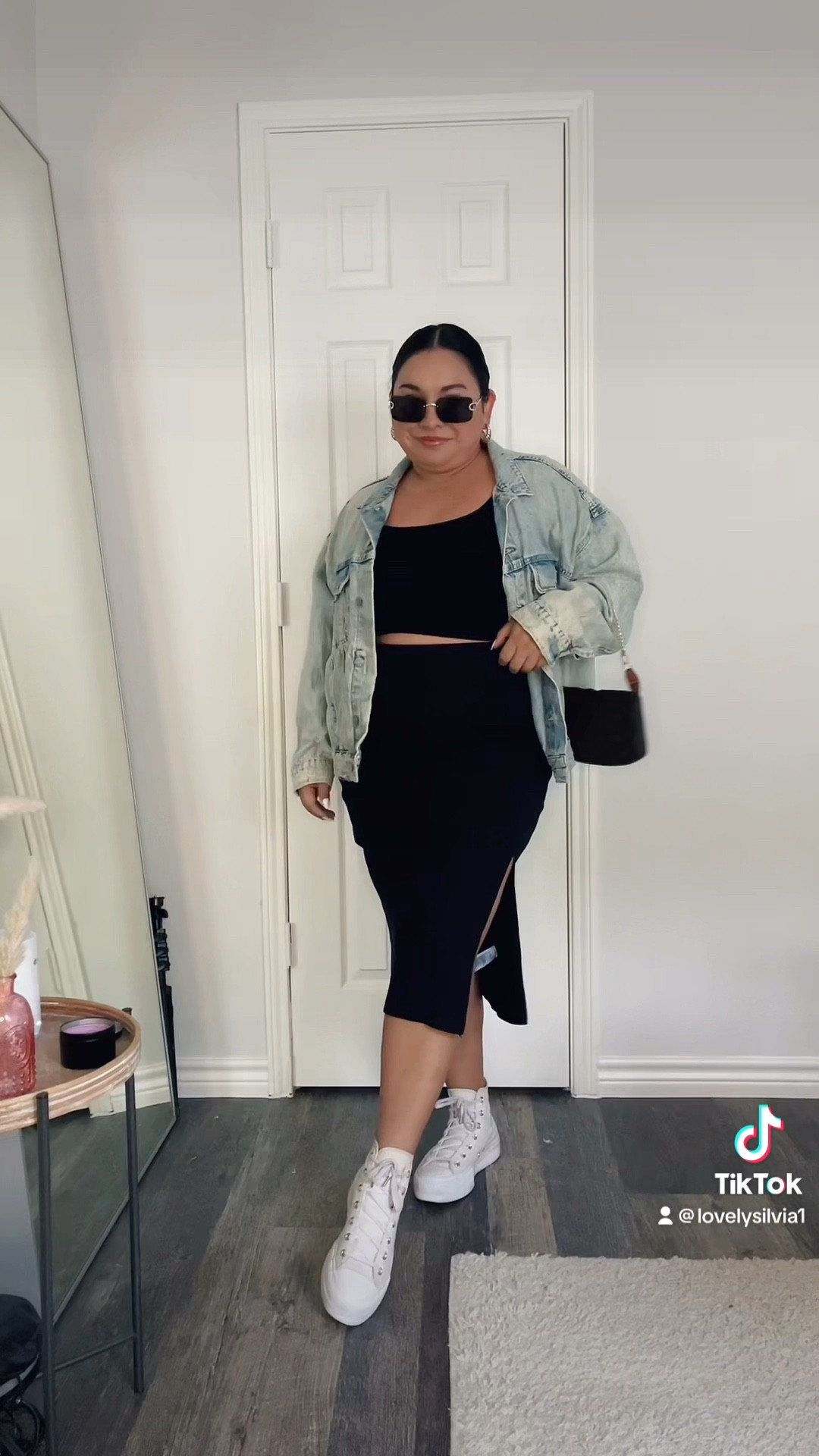 30 Days of Outfits: Day 17 all black & denim outfit 🖤

black midi skirt, black bralette, denim jacket, white platform sneakers, white converse, spring outfit, summer outfit 

#LTKunder50 #LTKSeasonal #LTKstyletip