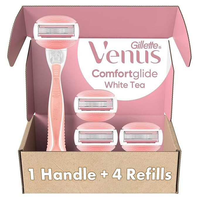 Gillette Venus ComfortGlide White Tea Women's Razor 1 Handle + 4 Blade Refills | Amazon (US)
