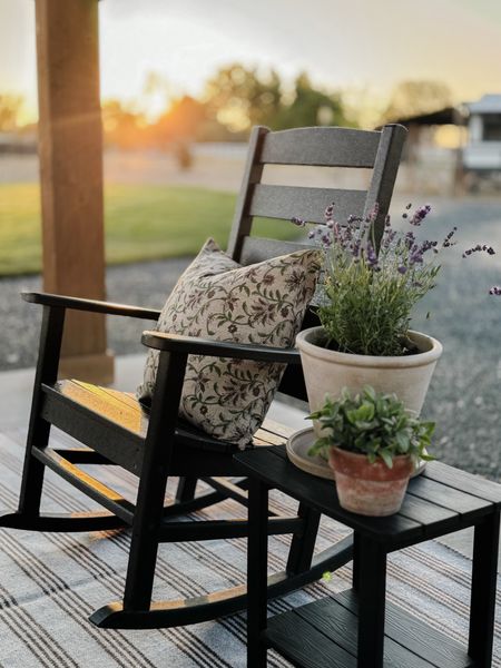 Backyard living, patio ideas, outdoor Polywood furniture, rocking chair, outdoor pillow, ceramic planter, summertime

#LTKSaleAlert #LTKHome #LTKSummerSales