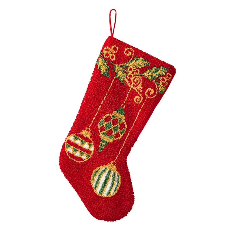 20in Ornament Latch Hook Stocking | At Home