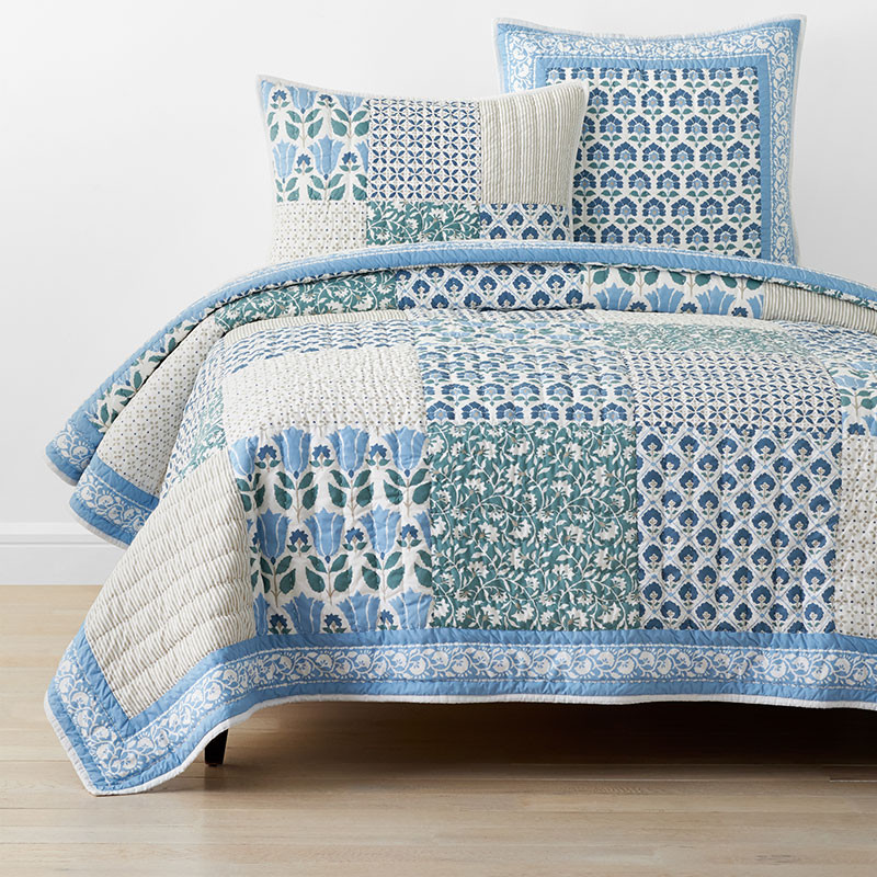 Ellary Patchwork Quilt - Blue Multi, Full/Queen | The Company Store