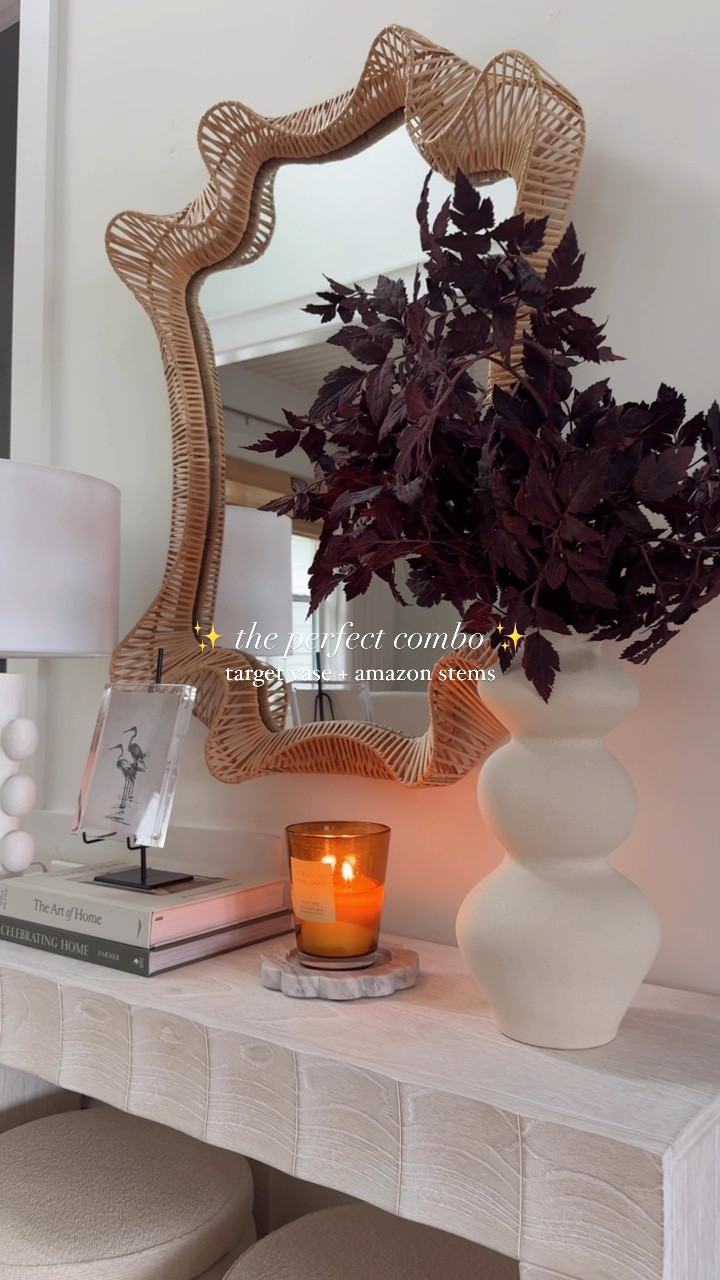 this combo 😍🍂 | I love the shape + the texture on this vase, for $35 it looks designer! @target 🤌🏼 
these stems are a fall staple + so chic (I have 4 stems)

save + share for fall inspo 🎃
#targetfinds #target #amazonhome #amazonfinds #falldecor #entrywaydecor #fallstyle #entryway #pumpkinspice #entrywaytable 

#LTKHome #LTKSeasonal #LTKFindsUnder50