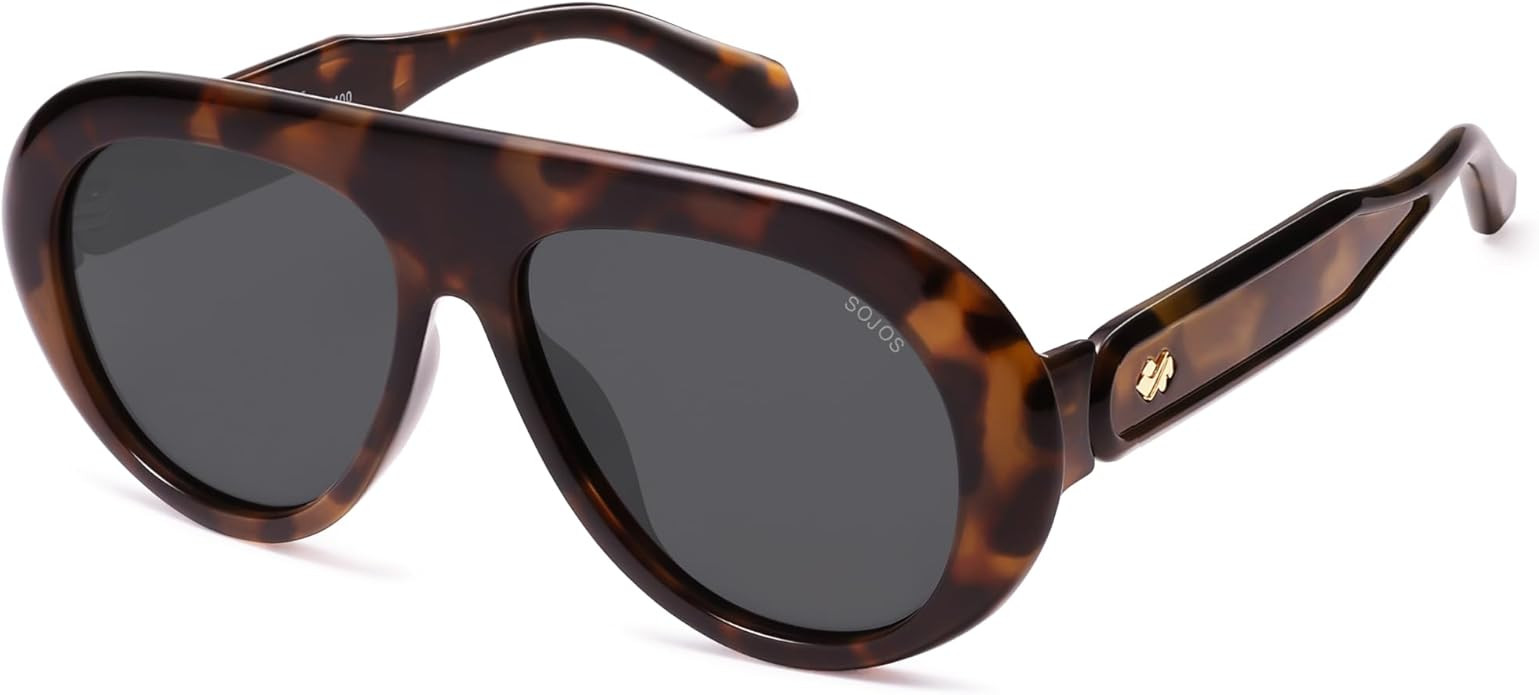 SOJOS Trendy Oversized Polarized Aviator Sunglasses Womens Men Retro Vintage 70s Style UV Protect... | Amazon (US)