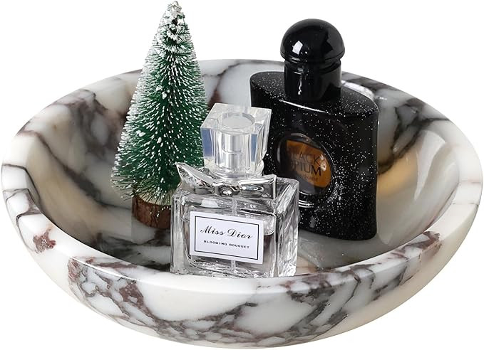 Decorative Bowl ,Travertine Bowl Modern Key Bowl for Entryway Table, Pedestal Bowl for Dining Tab... | Amazon (US)