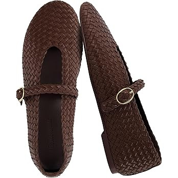 CUSHIONAIRE Bistro Mary Jane Flats for Women, Woven Ballet Flats Shoes with Strap and Memory Foam... | Amazon (US)
