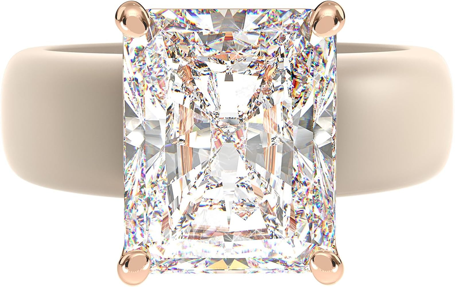 Rinfit Silicone Ring with Stone - Emerald Cut Cubic Zirconia Solitaire Engagement Ring for Women ... | Amazon (US)