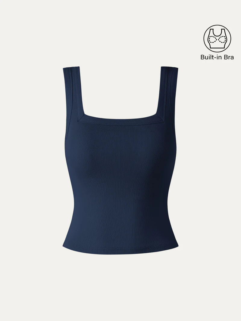 Slinky Square Open-Back Bra Tank Top | OGLmove