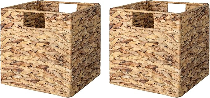 StorageWorks Rectangular Wicker Storage Baskets, Water Hyacinth Basket with Lining, Medium Basket... | Amazon (CA)