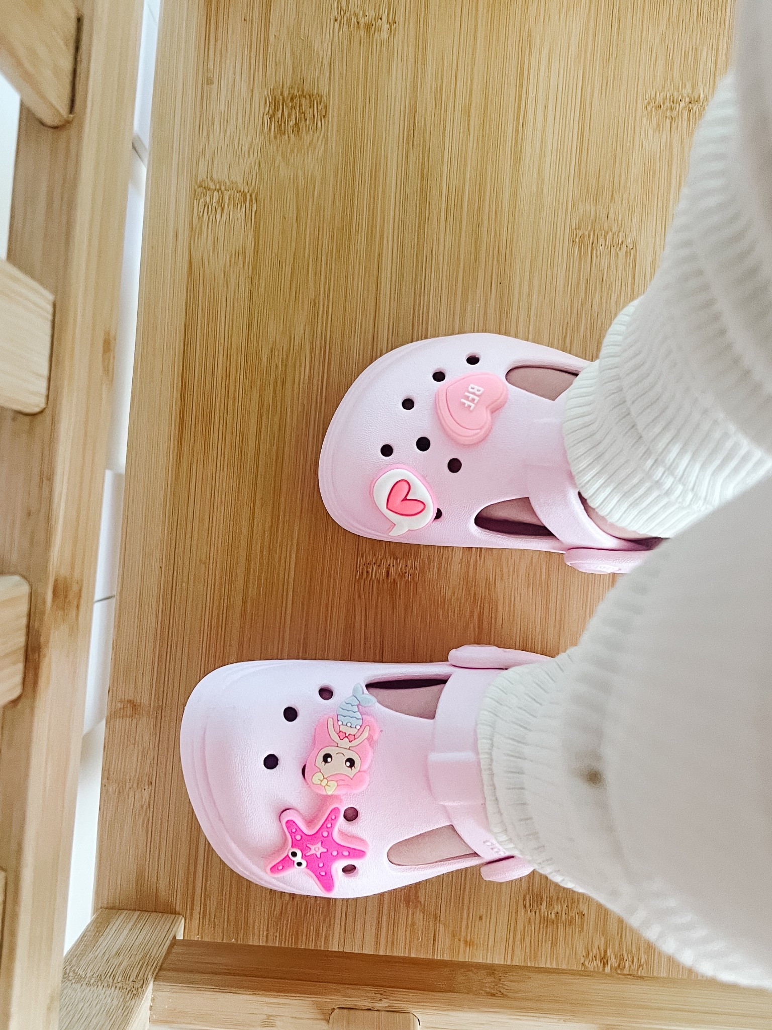 Something I always said I’d never do as a parent but I couldn’t resist the Mary Jane style. Blake LOVES picking out her shoe charms too and these are GREAT for summer. #babycrocs #crocs #toddlershoes #infantshoes 

#LTKFamily #LTKKids #LTKBaby