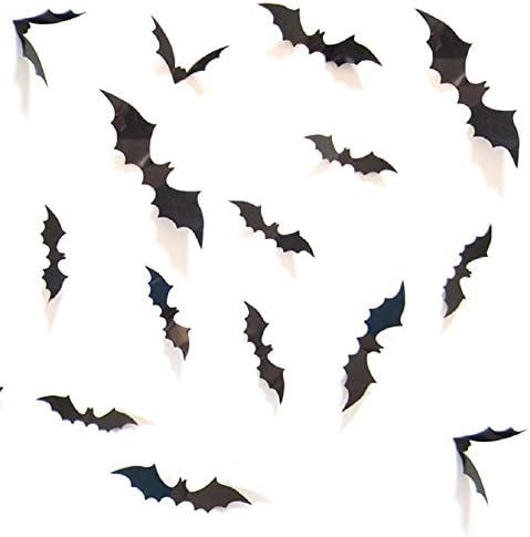 HOZZQ DIY Halloween Party Supplies PVC 3D Decorative Scary Bats Wall Decal Wall Sticker, Halloween E | Amazon (US)