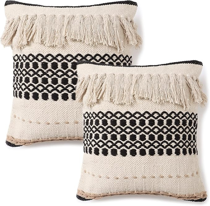 REDEARTH Textured Throw Pillow Cushion Covers-Hand Woven Tufted Decorative Farmhouse Cases Set fo... | Amazon (US)