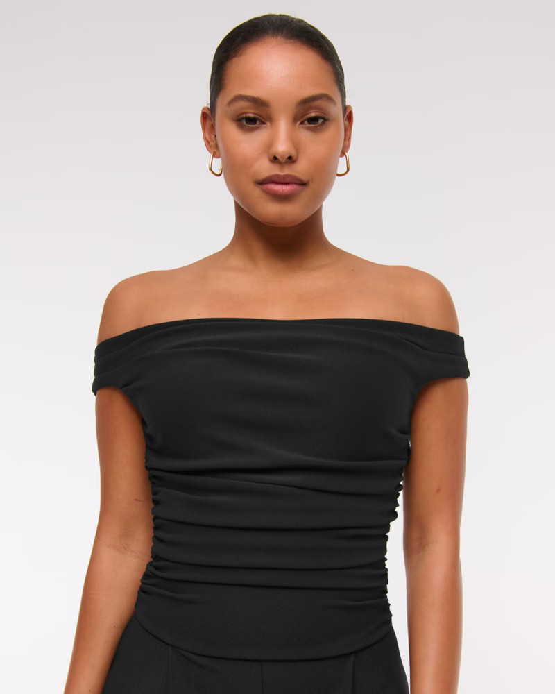 Women's Off-The-Shoulder Draped Jumpsuit | Women's Dresses & Jumpsuits | Abercrombie.com | Abercrombie & Fitch (US)