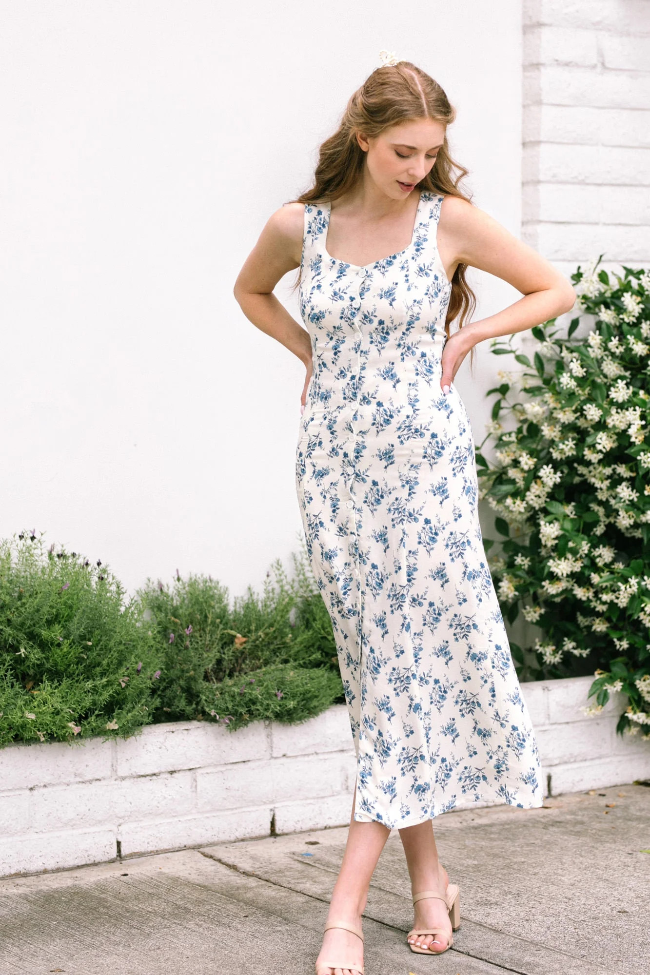 Larissa Buttoned Floral Dress | Morning Lavender