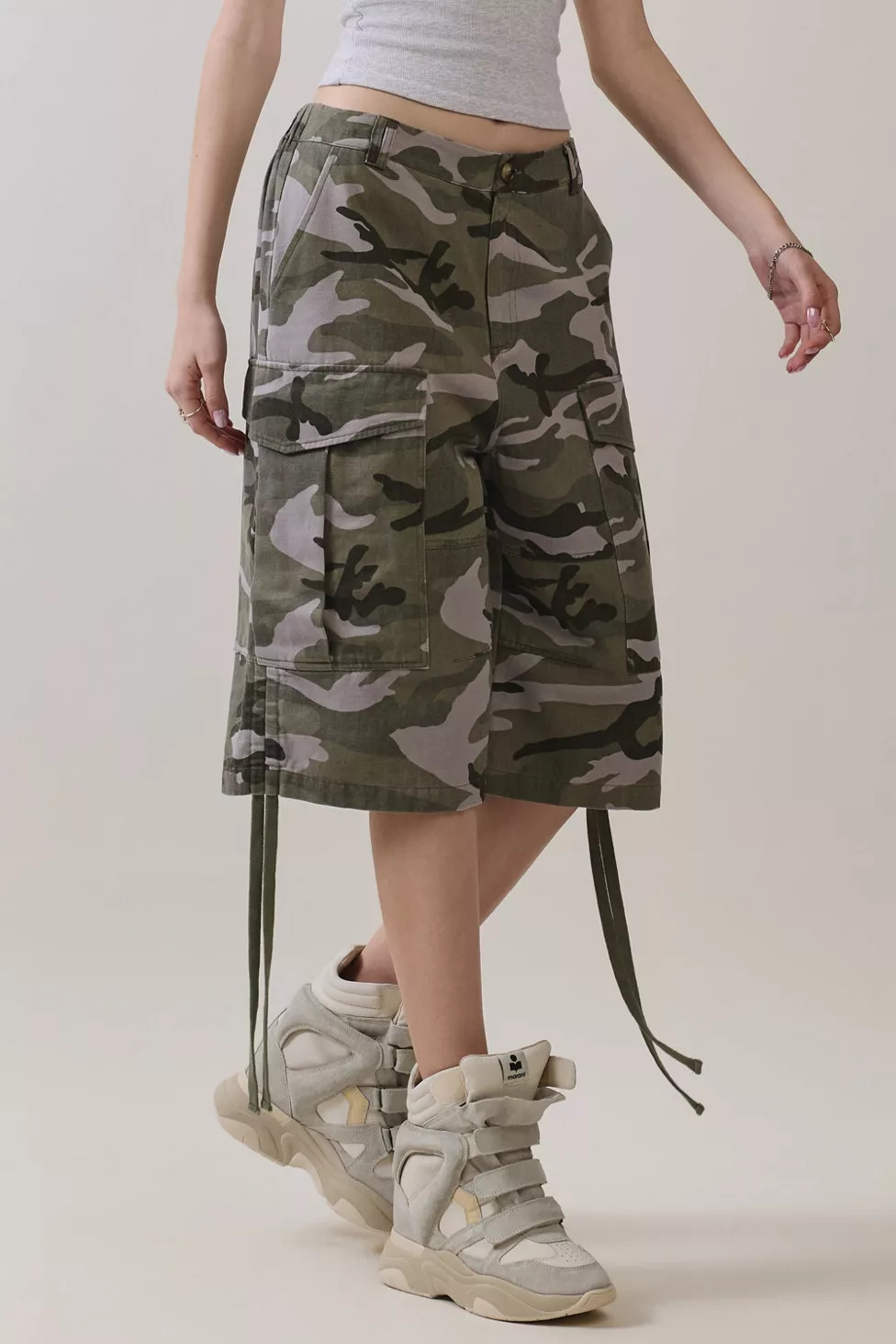 Personal Code Camo Print Washed Bermuda Shorts | Urban Outfitters (US and RoW)