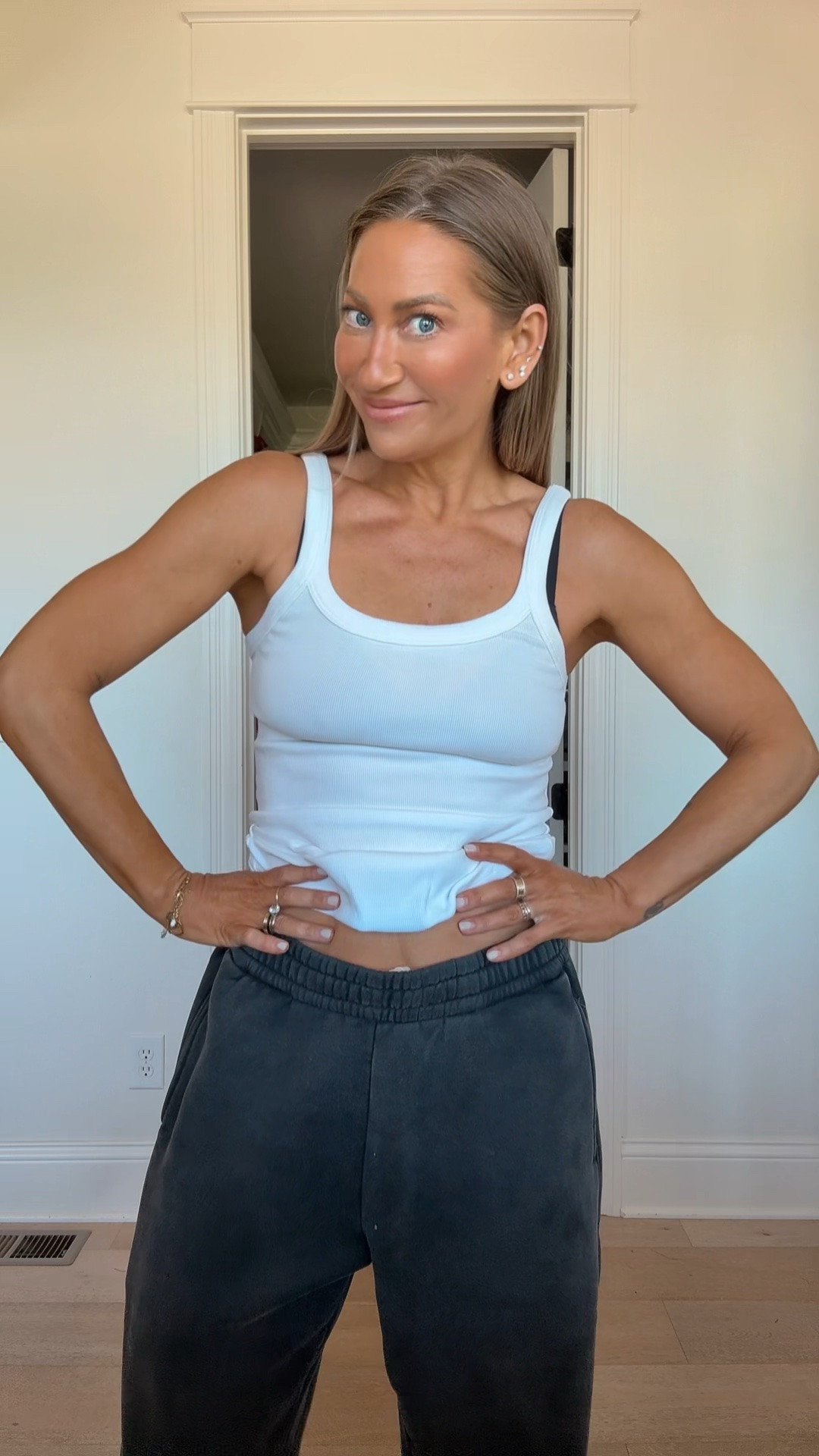 wearing a small in both the tank and sweatpants!

#LTKootd #LTKmomlife