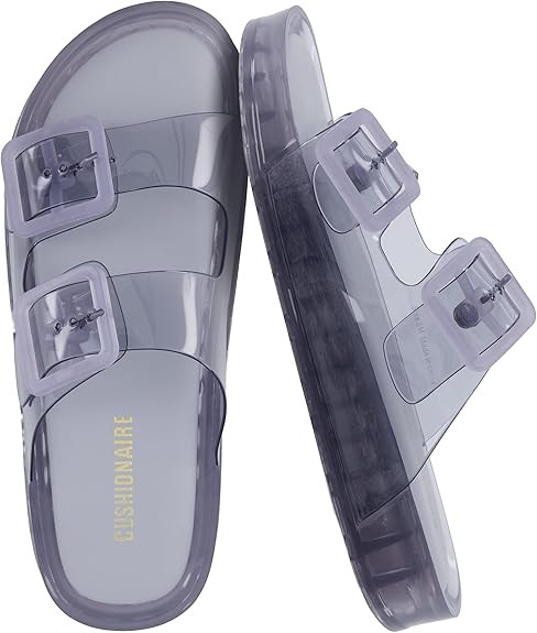 CUSHIONAIRE Pool Slides for Women Water Resistant Double Buckle Adjustable Slip-On Womens Sandals... | Amazon (US)
