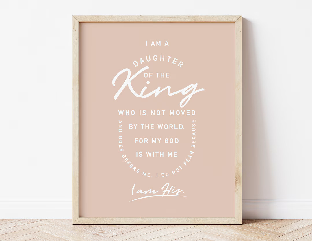I Am a Daughter of the King, Printable Art, Digital, Girl's Room, Boho, Minimal, Modern Girl's Nu... | Etsy (US)