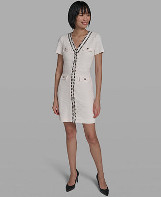 Women's V-Neck Tweed Sheath Dress | Macy's