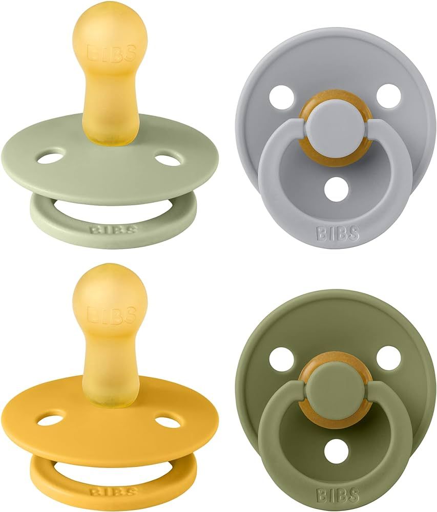 BIBS Pacifiers - Colour 4 Pack | Round Nipple Baby Pacifier | BPA Free Natural Rubber Latex Sooth... | Amazon (US)