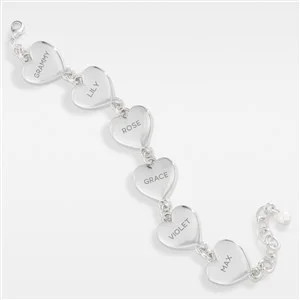 Engraved Heart Link Bracelet For Grandma | Things Remembered