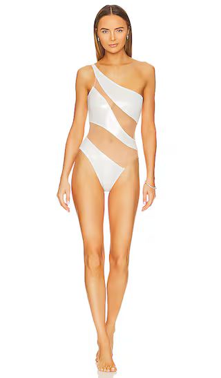 Mio Snake Mesh One Piece in Pearl & Nude Mesh | Revolve Clothing (Global)
