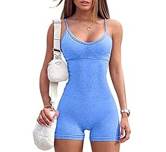 OQQ Women's Yoga Seamless One Piece Spaghetti Strap Tummy Control Jumpsuit Padded Sports Bra Romp... | Amazon (US)