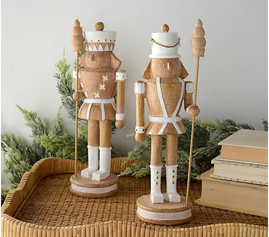 Home Reflections Set of 2 Gingerbread Nutcrackers - QVC.com | QVC