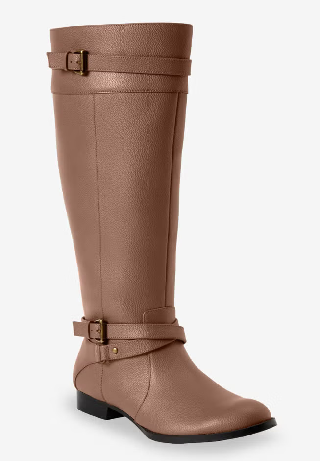 The Janis Tall Wide Calf Leather Boot By Comfortview | Avenue