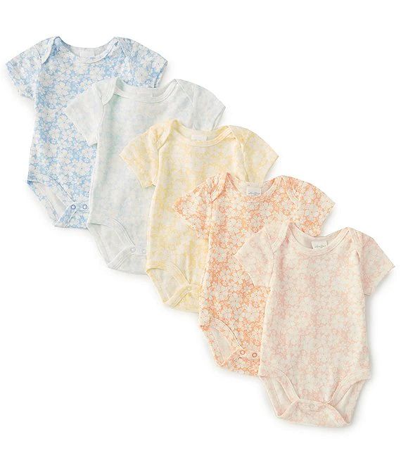 Baby Girls Newborn-9 Months Flower Print 5-Pack Bodysuit | Dillards
