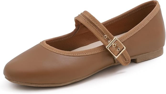 FEVERSOLE Women's Soft Cushion Extra Padded Comfort Round Toe Mary Jane Metal Buckle Fashion Ball... | Amazon (US)