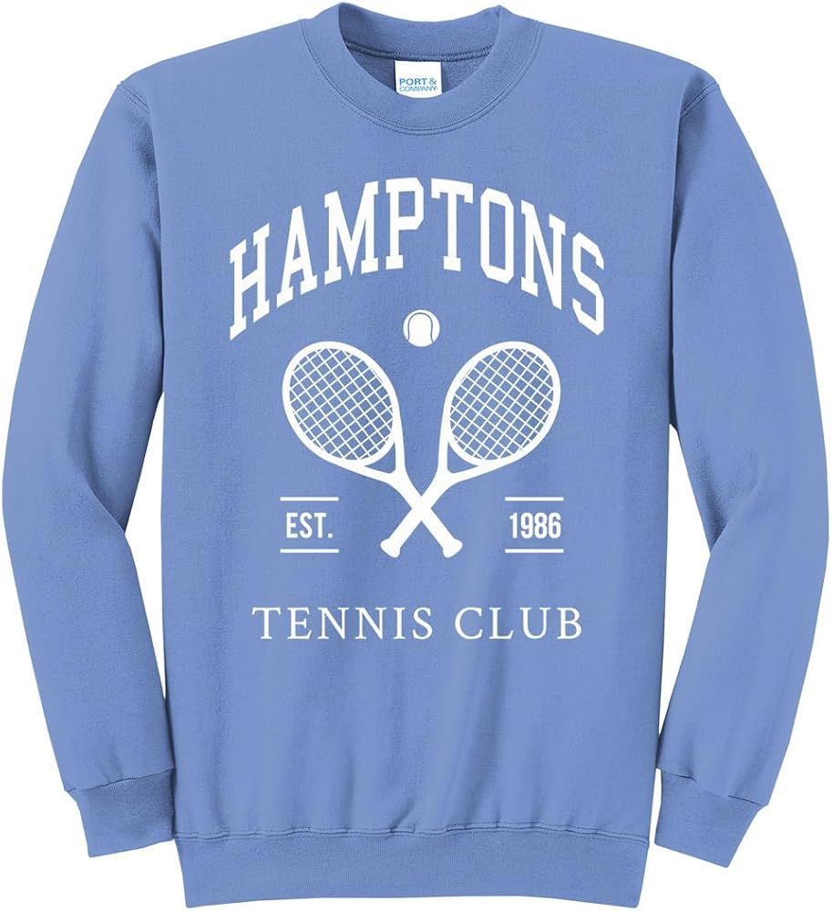 Adult Hamptons Tennis Club Oversized Sweatshirt, Vintage Tennis Sweatshirt, Preppy Sweatshirt | Amazon (US)