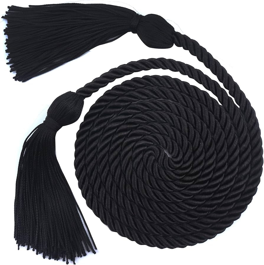 Graduation Cords, Cords for Graduation 2025, Black 68" Braided Grad Chords Honor Cord Tassel Rope... | Amazon (UK)