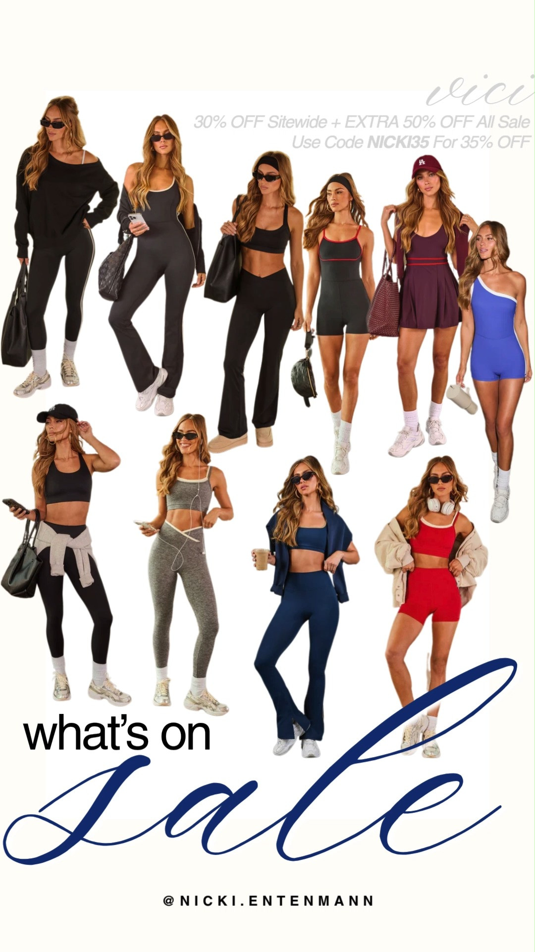 Upgrade your activewear and athleisure collection with VICI's incredible savings event featuring 30% off sitewide plus an extra 50% off all sale items. This stylish lineup includes everything from ultra flattering flare leggings and matching sports bra sets to chic exercise dresses and versatile one piece rompers. Don't forget to use exclusive code NICKI35 at checkout to score 35% off your order before these popular pieces sell out.

#vicidolls #viciambassador #salealert #athleisure #activewear #workoutsets #fitnessfashion #dealsandsteals #shopthelook #shoppinghaul 

 #LTKfitnessgoals #LTKActive #LTKSaleAlert