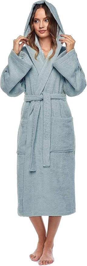 Arus Women's Hooded Classic Bathrobe Turkish Cotton Robe | Amazon (US)