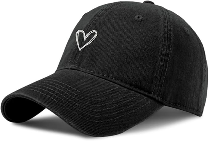 Vintage Heart Embroidered Baseball Cap Distressed Adjustable Hat for Women Low Profile Dad Hats U... | Amazon (US)