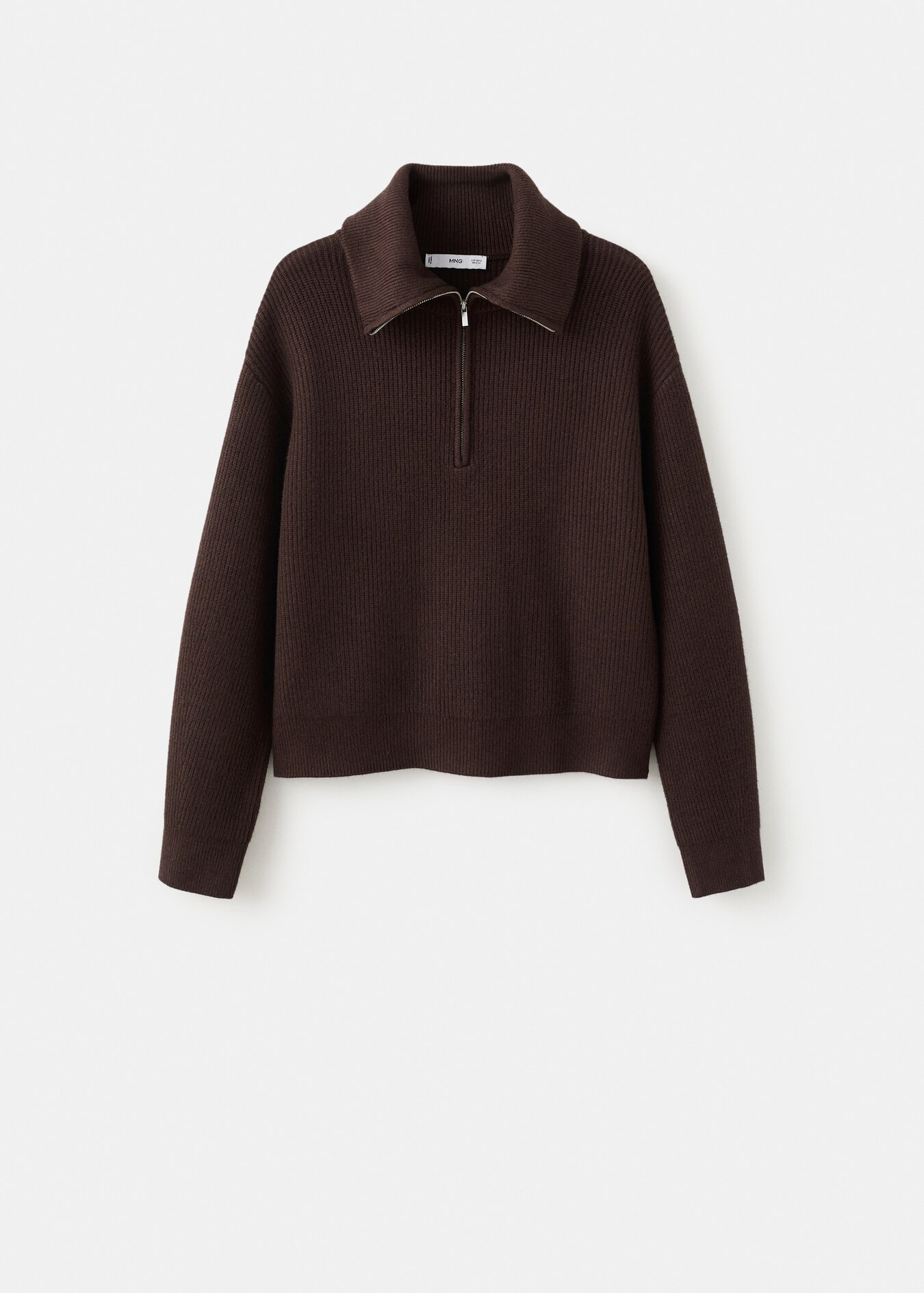 Trui met contrasterende hals en rits | Mango EU