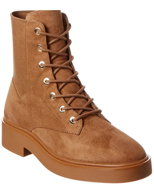 Stuart Weitzman Henley Suede Combat Boot | Shop Premium Outlets