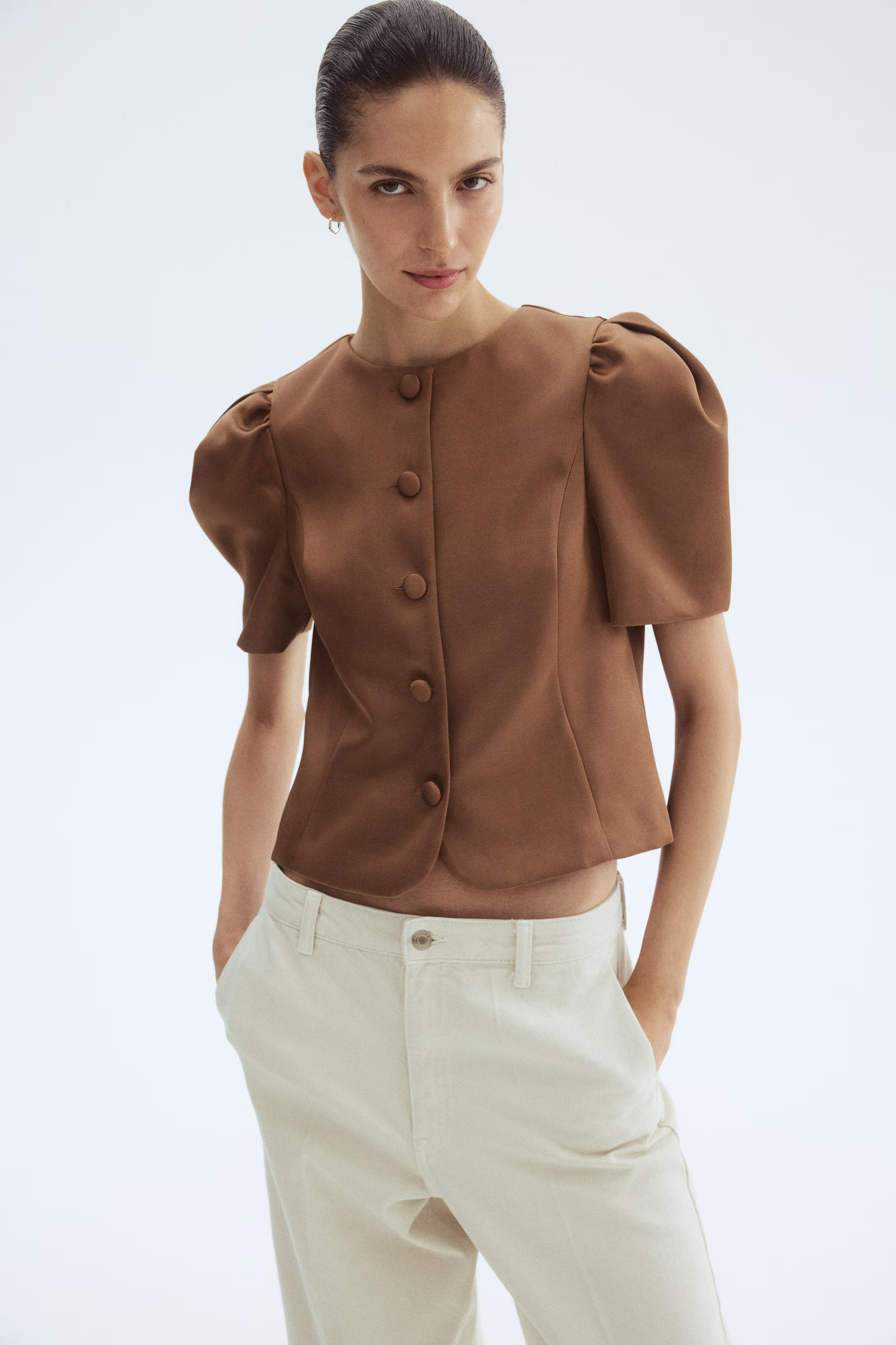 Puff-sleeved blouse | H&M (UK, MY, IN, SG, PH, TW, HK)