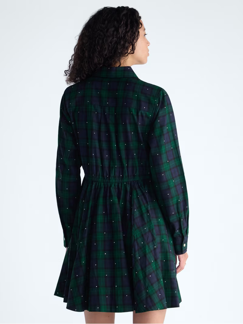 Free Assembly Women's and Women's Plus Studded Plaid Cotton Mini Dress, Sizes XS-4X | Walmart (US)
