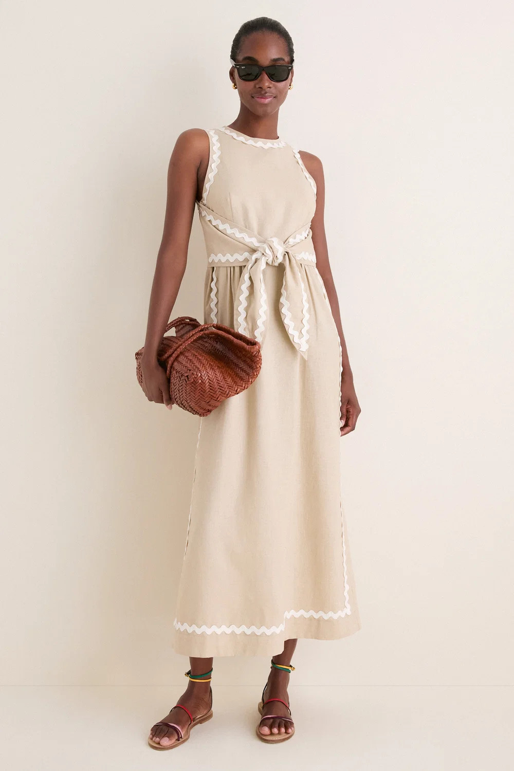 Sand Ric Rac Tie Brocks Dress | Tuckernuck (US)