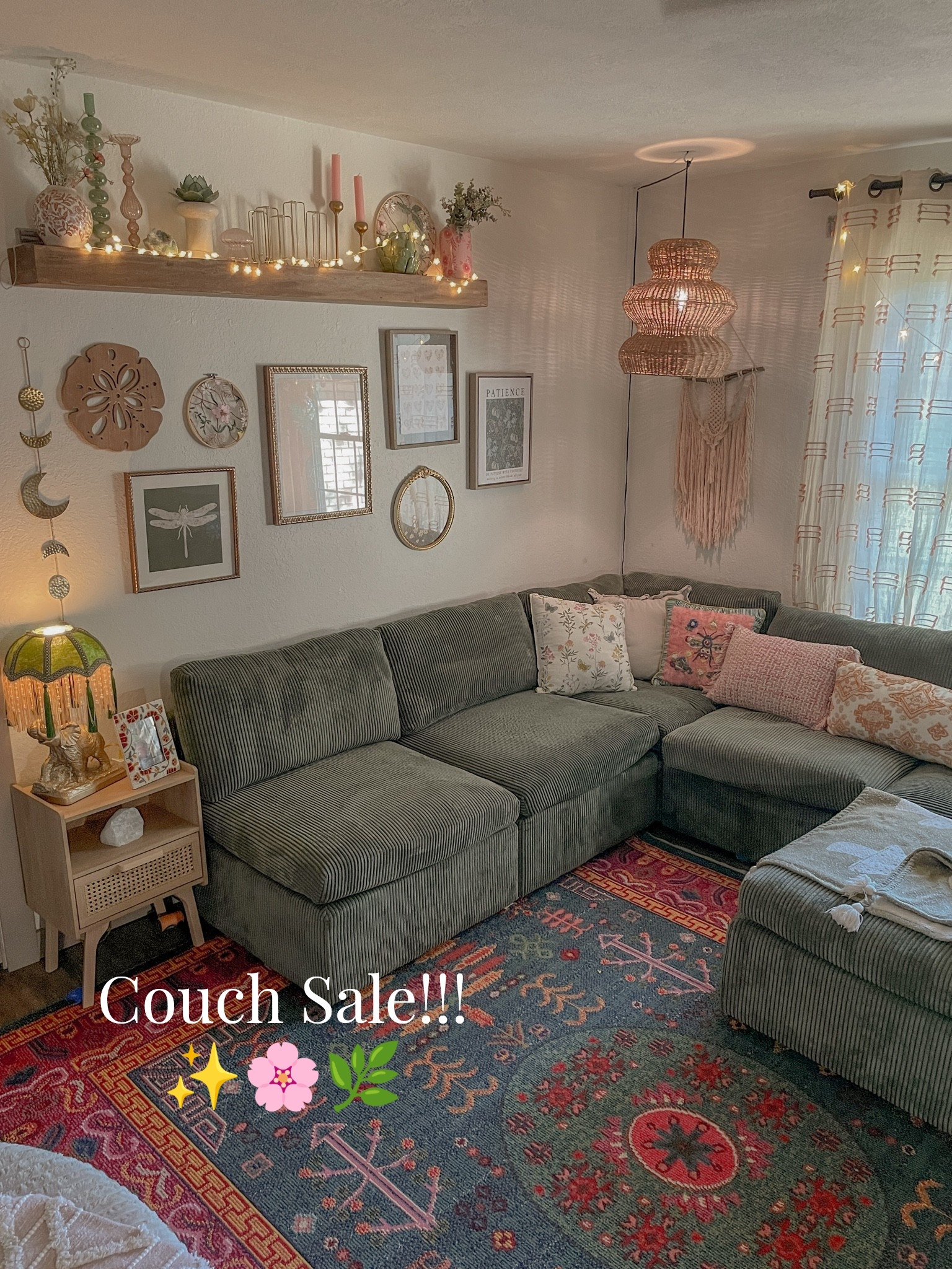 My couch is on sale right now!! @Wayfair #bohohome #greencouch

#LTKHome