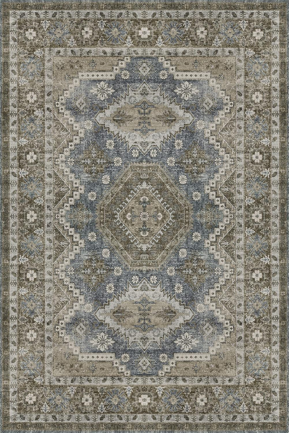 Rugland 8x10 Area Rugs - Stain Resistant Washable Rug, Anti Slip Backing Rugs for Living Room, Bo... | Amazon (US)