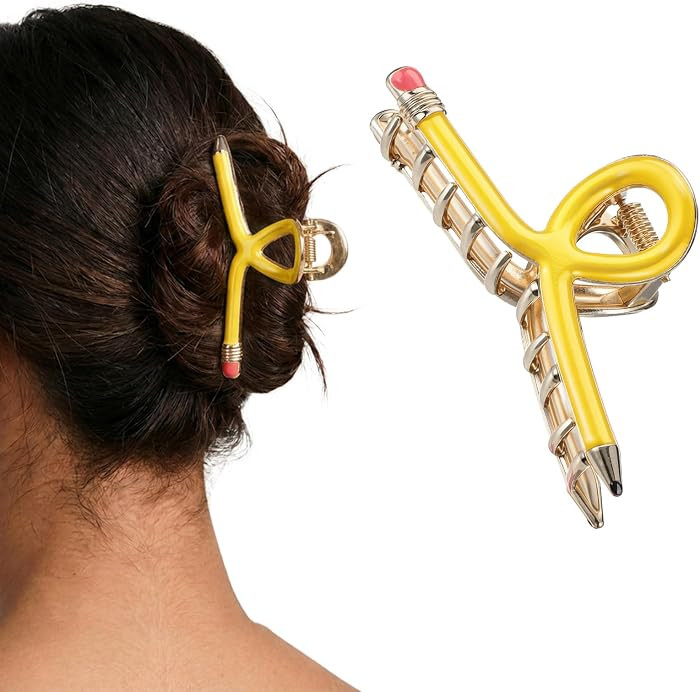 Nogeqi Pencil Hair Claw Clips, Cute Back to School Teacher Hair Clips | Amazon (US)
