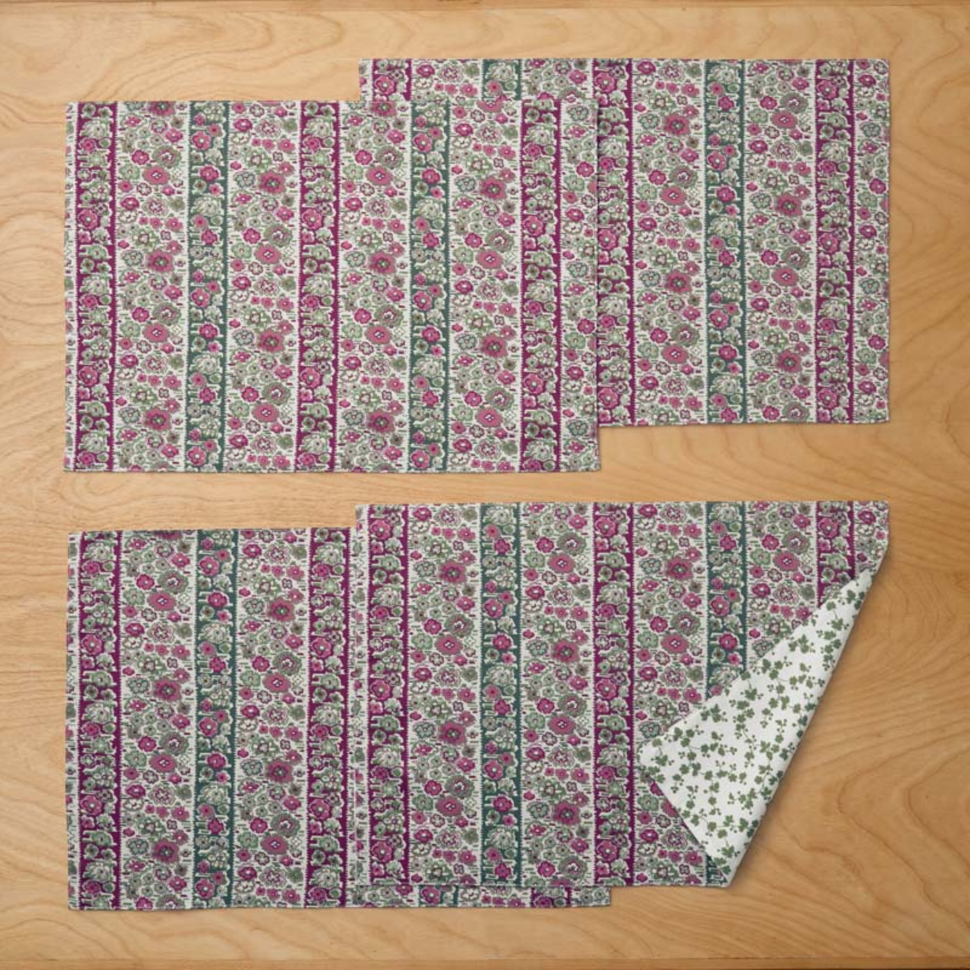 Antara Reversible Placemats, Set of 4 - Red | The Company Store