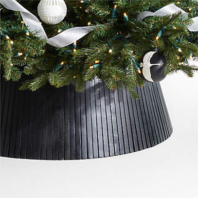 Skei Wood Natural Christmas Tree Collar + Reviews | Crate & Barrel | Crate & Barrel